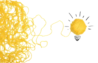 lightbulb_yarn2 Concept string of yarn forming a light bulb
